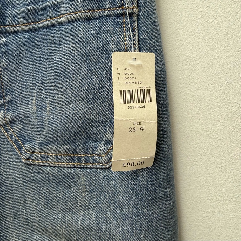 NWT Anthropologie Pilcro The Skipper Cropped Wide-Leg Jeans, Blue | 28 - Picture 6 of 10